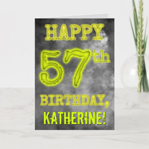Spooky Glowing Aura Look "HAPPY 57th BIRTHDAY" Card