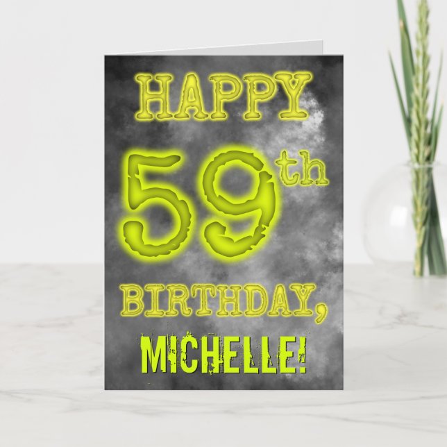 Spooky Glowing Aura Look "HAPPY 59th BIRTHDAY" Card (Front)