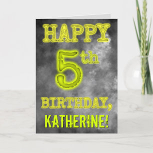 Spooky Glowing Aura Look "HAPPY 5th BIRTHDAY" Card
