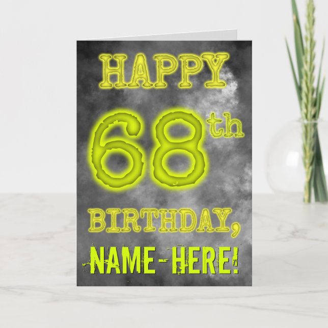 Spooky Glowing Aura Look "HAPPY 68th BIRTHDAY" Card (Front)