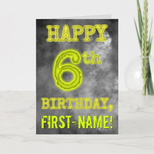 Spooky Glowing Aura Look "HAPPY 6th BIRTHDAY" Card