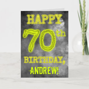 Spooky Glowing Aura Look "HAPPY 70th BIRTHDAY" Card