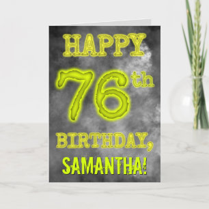 Spooky Glowing Aura Look "HAPPY 76th BIRTHDAY" Card