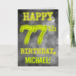 Spooky Glowing Aura Look "HAPPY 77th BIRTHDAY" Card