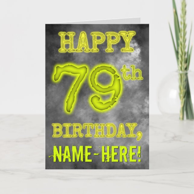Spooky Glowing Aura Look "HAPPY 79th BIRTHDAY" Card (Front)