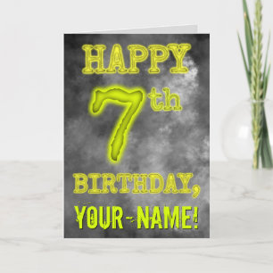 Spooky Glowing Aura Look "HAPPY 7th BIRTHDAY" Card
