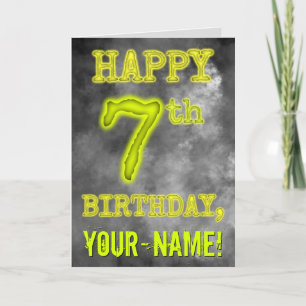 Spooky Glowing Aura Look "HAPPY 7th BIRTHDAY" Card