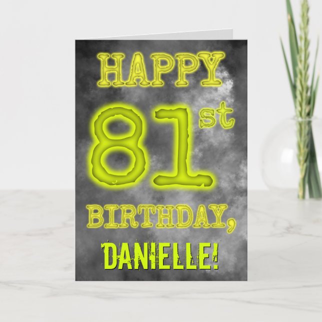 Spooky Glowing Aura Look "HAPPY 81st BIRTHDAY" Card (Front)
