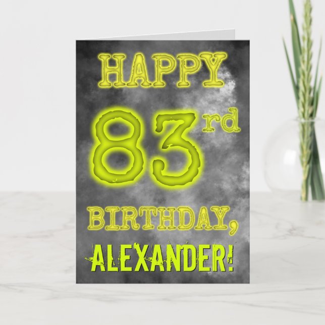 Spooky Glowing Aura Look "HAPPY 83rd BIRTHDAY" Card (Front)