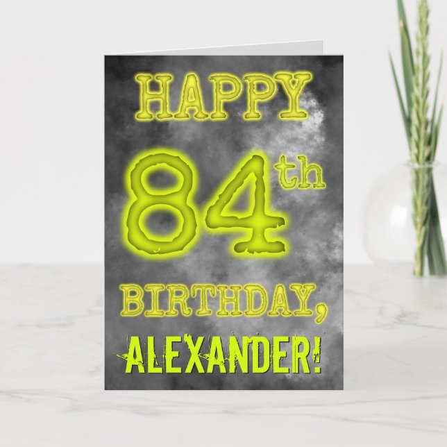 Spooky Glowing Aura Look "HAPPY 84th BIRTHDAY" Card (Front)