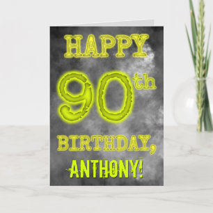 Spooky Glowing Aura Look "HAPPY 90th BIRTHDAY" Card