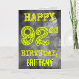 Spooky Glowing Aura Look "HAPPY 92nd BIRTHDAY" Card