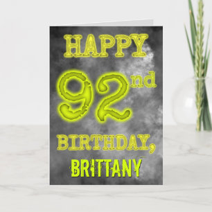 Spooky Glowing Aura Look "HAPPY 92nd BIRTHDAY" Card
