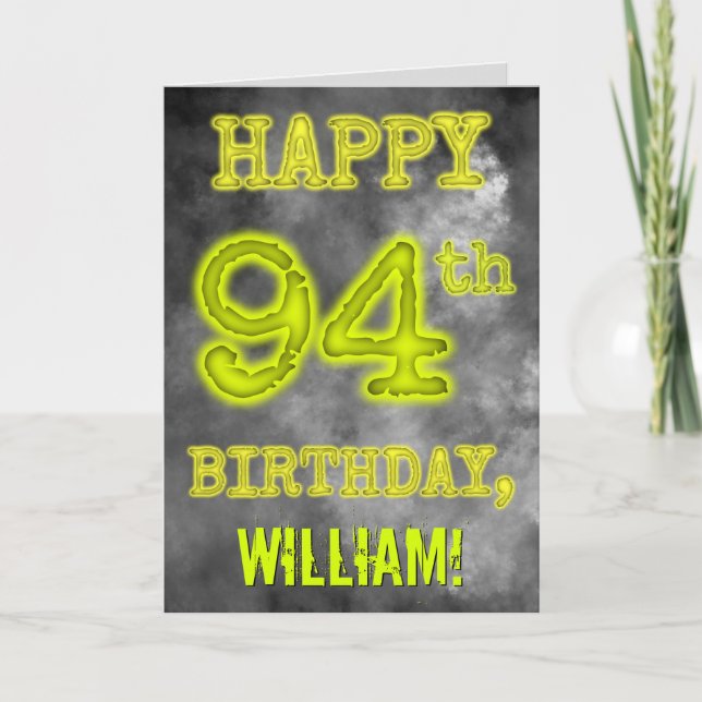 Spooky Glowing Aura Look "HAPPY 94th BIRTHDAY" Card (Front)