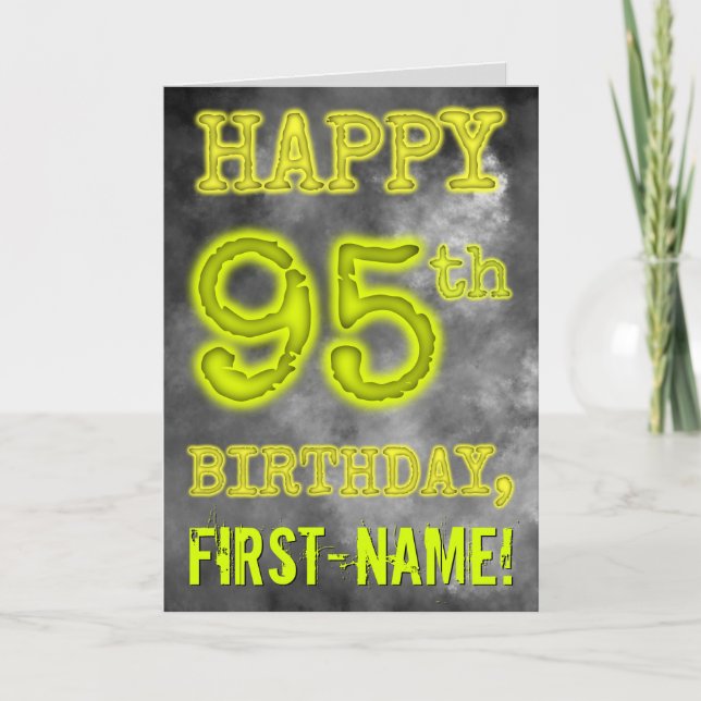 Spooky Glowing Aura Look "HAPPY 95th BIRTHDAY" Card (Front)
