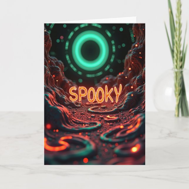 Spooky Glowing Cavern Card (Front)