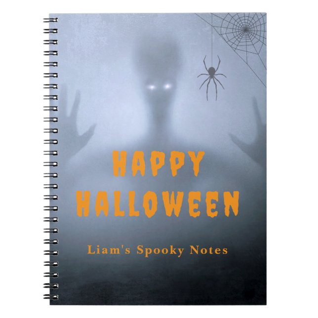 Spooky Glowing Eyes Personalised Halloween Journal (Front)