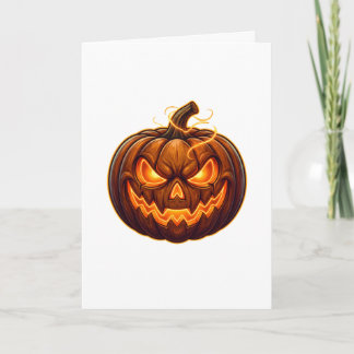 Spooky Glowing Halloween Jack O Lantern Greeting C Card