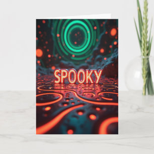 Spooky Glowing Red Lights Card