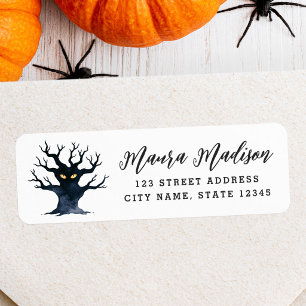 Spooky gnarly Halloween tree return address
