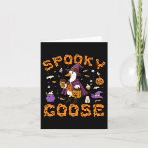 Spooky Goose Funny Coffee Halloween Witch Women Gi Card