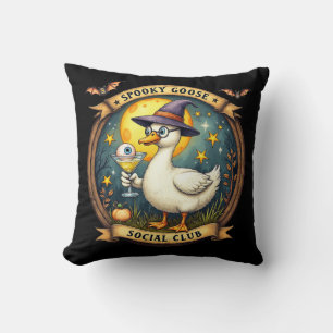 Spooky Goose Halloween Ilustration Graphic Cushion