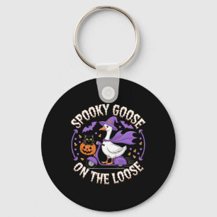 Spooky Goose On The Loose Funny Halloween Key Ring