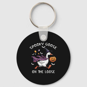 Spooky Goose On The Loose Witch Silly Goose Animal Key Ring