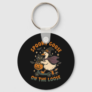 Spooky Goose On The Loose Witch Silly Goose Animal Key Ring