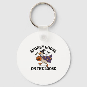 Spooky Goose On The Loose Witch Silly Goose Animal Key Ring
