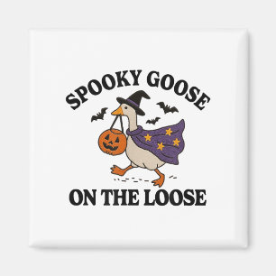 Spooky Goose On The Loose Witch Silly Goose Animal Magnet