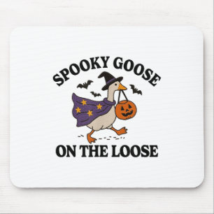 Spooky Goose On The Loose Witch Silly Goose Animal Mouse Mat