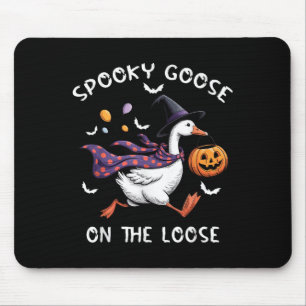 Spooky Goose On The Loose Witch Silly Goose Animal Mouse Mat