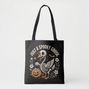 Spooky Goose Skeleton Funny Halloween Women Tote Bag
