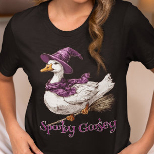 Spooky Goosey Goose Halloween Witch  Tri-Blend Shirt