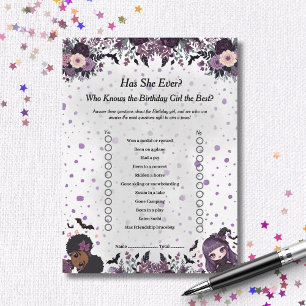 Spooky Gothic Birthday girl Has She Ever Game card