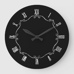 Spooky Gothic Border Large Clock