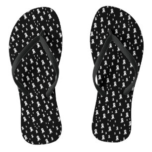 Spooky Gothic Ghost Illustration Flip Flops