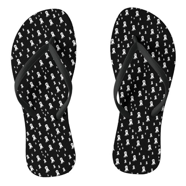 Spooky Gothic Ghost Illustration Flip Flops (Footbed)
