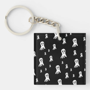 Spooky Gothic Ghost Illustration Key Ring