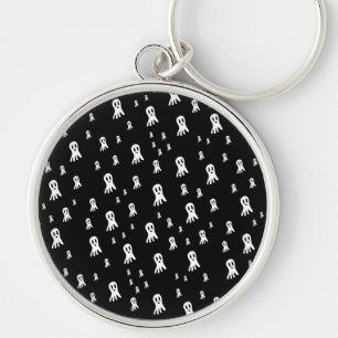 Spooky Gothic Ghost Illustration Key Ring