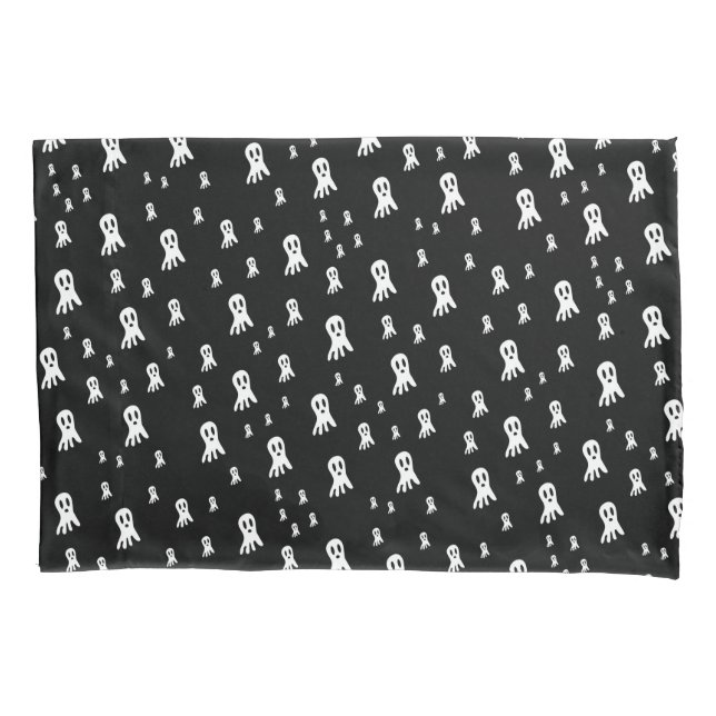 Spooky Gothic Ghost Illustration Pillowcase (Front-Left)