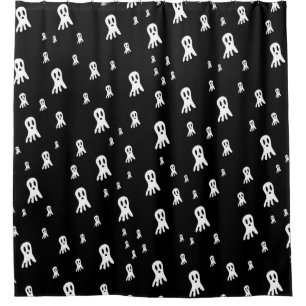 Spooky Gothic Ghost Illustration Shower Curtain