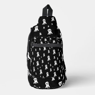 Spooky Gothic Ghost Illustration Sling Bag