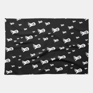 Spooky Gothic Ghost Illustration Tea Towel