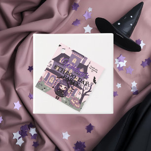 Spooky Gothic Girl Purple Birthday Party Favour Tags
