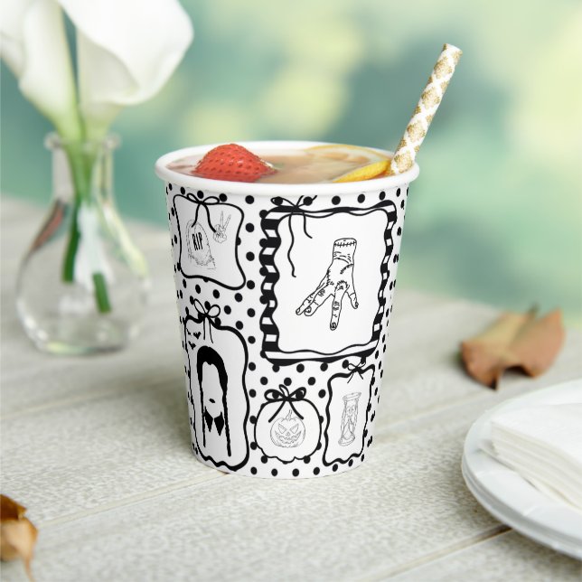 Spooky Gothic Halloween Paper Cups (Insitu)
