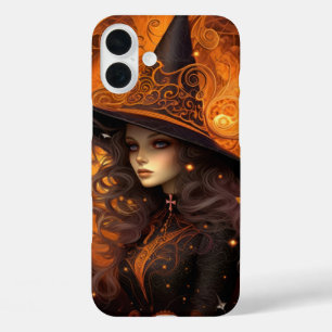 SPOOKY GOTHIC HALLOWEN ORANGE TAROT CARD WOMAN iPhone 16 PLUS CASE