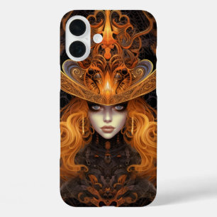 SPOOKY GOTHIC HALLOWEN ORANGE TAROT CARD WOMAN iPhone 16 PLUS CASE