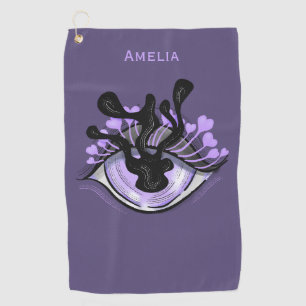 Spooky Gothic Purple Eye Halloween Art Golf Towel